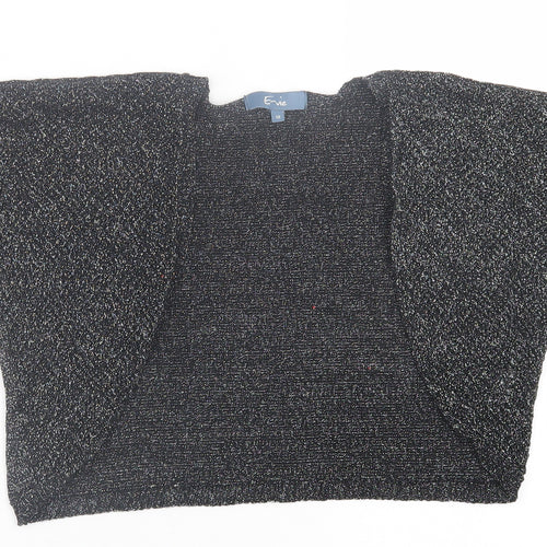 evie Womens Black V-Neck  Polyester Cardigan Jumper Size 12   - crop cardigan