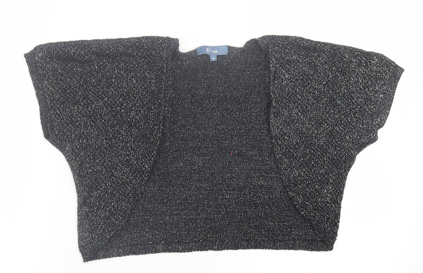 evie Womens Black V-Neck  Polyester Cardigan Jumper Size 12   - crop cardigan