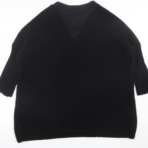 Noisy may Womens Black V-Neck  Acrylic Pullover Jumper Size M