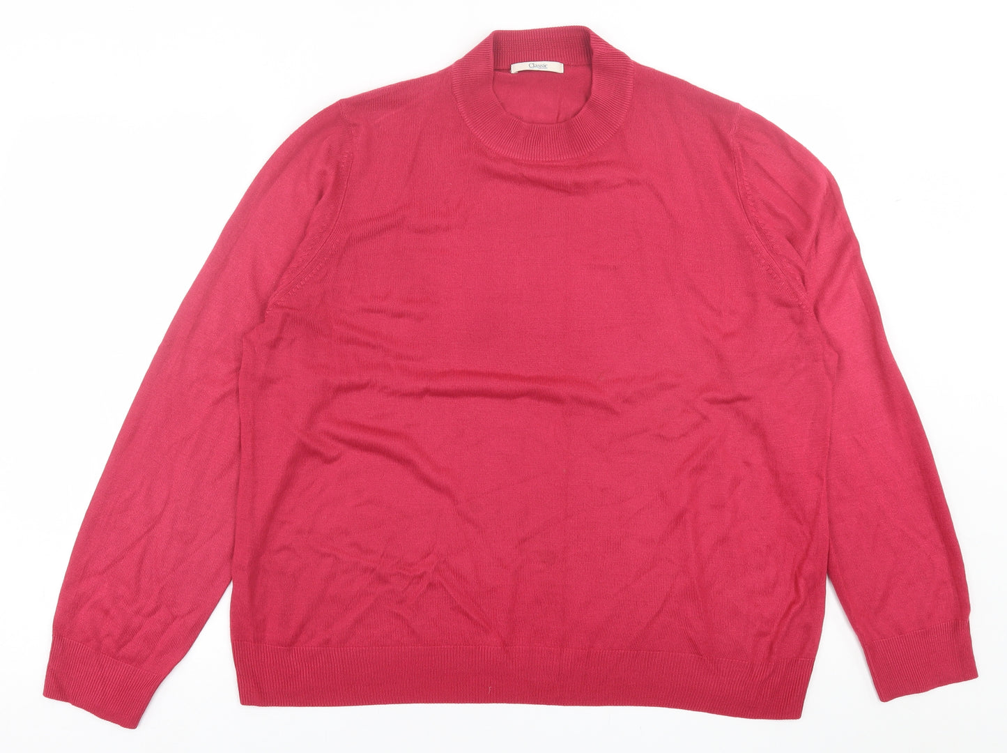 Marks and Spencer Womens Pink Crew Neck  Acrylic Pullover Jumper Size 20