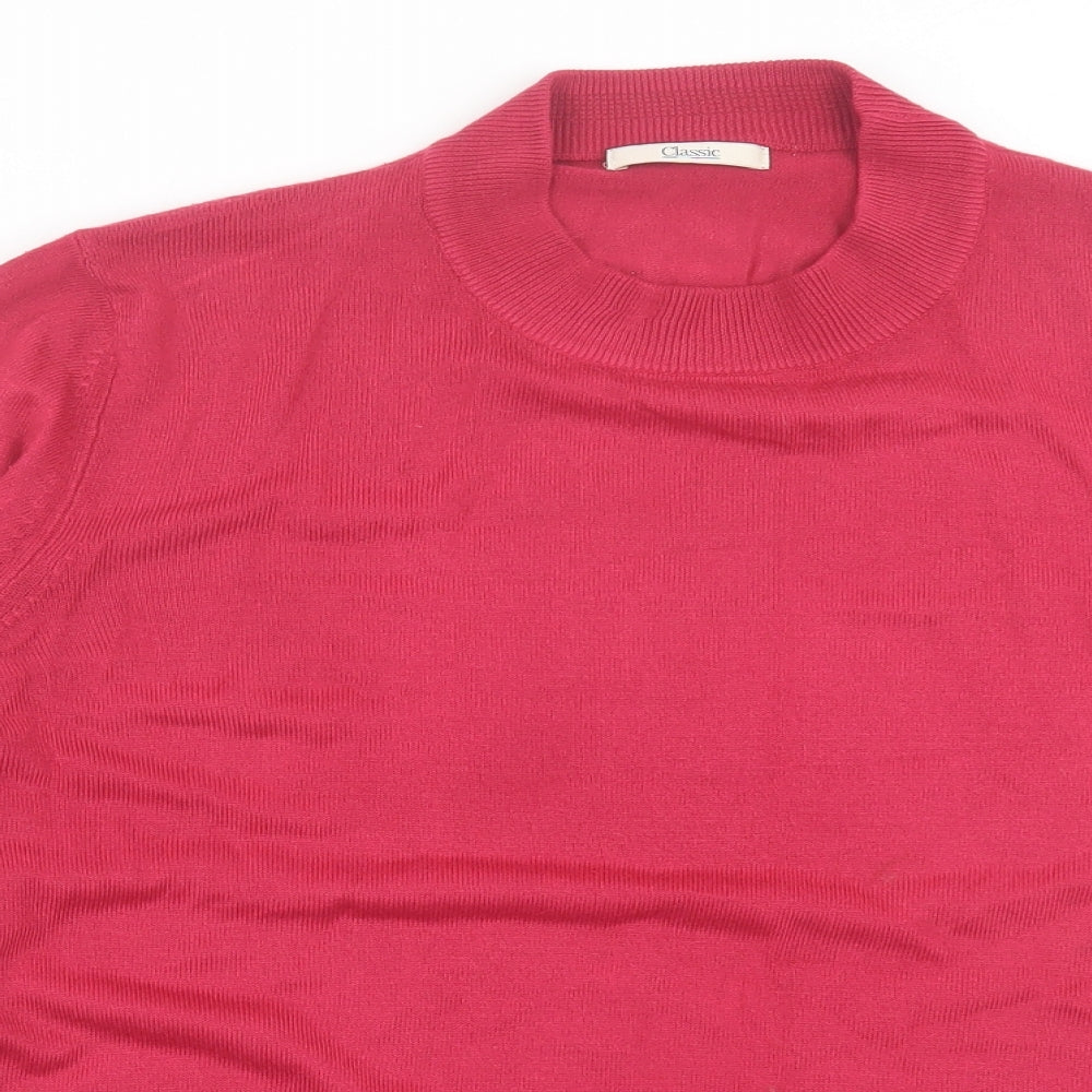 Marks and Spencer Womens Pink Crew Neck  Acrylic Pullover Jumper Size 20