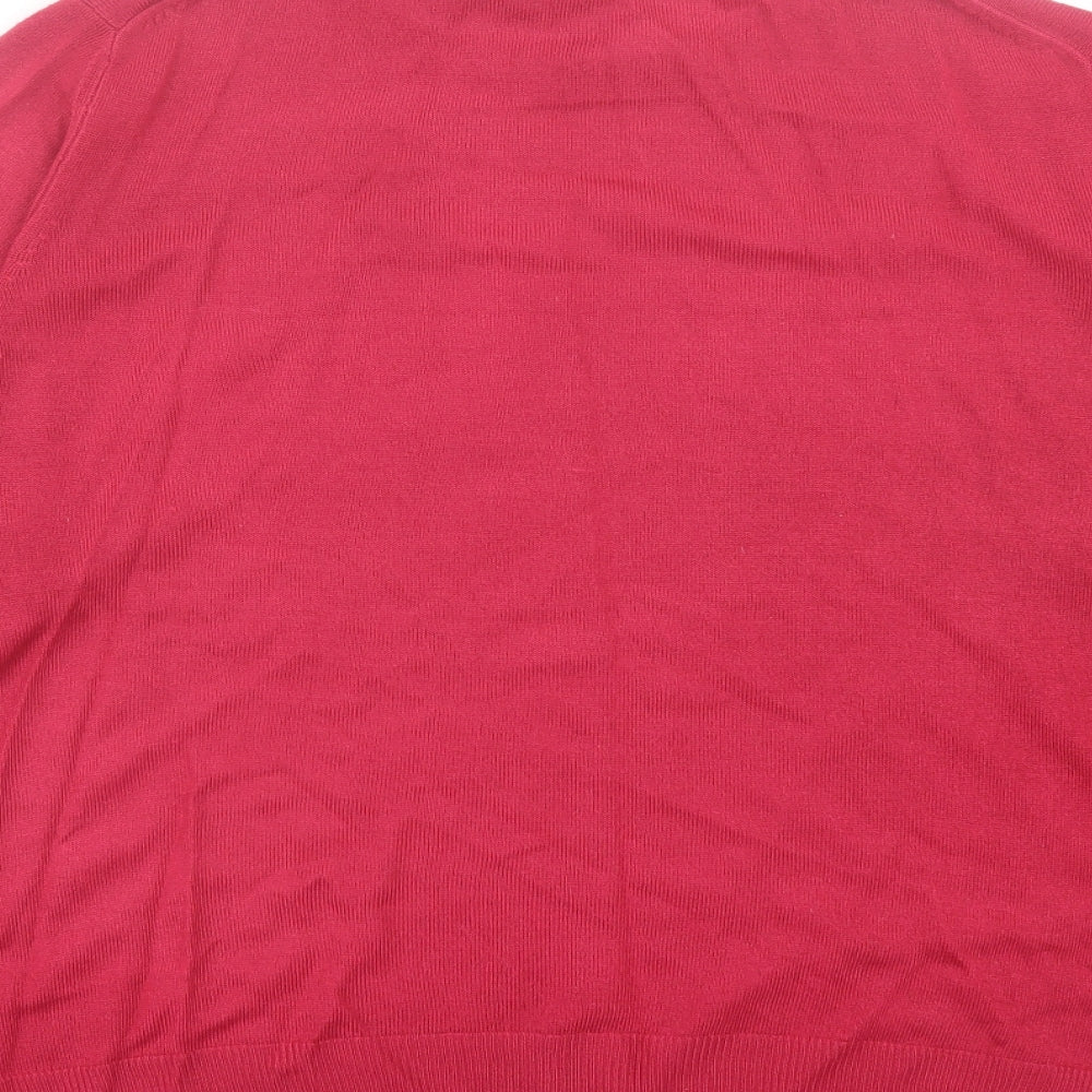 Marks and Spencer Womens Pink Crew Neck  Acrylic Pullover Jumper Size 20