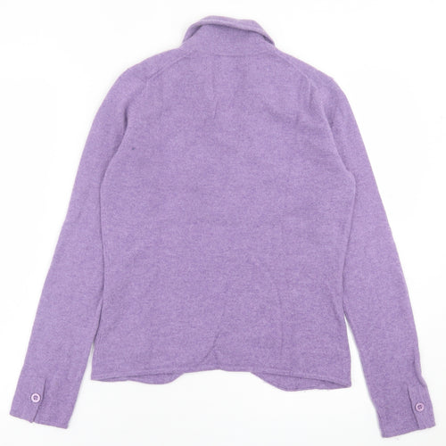 The Royal Collection Womens Purple V-Neck  Cashmere Cardigan Jumper Size M