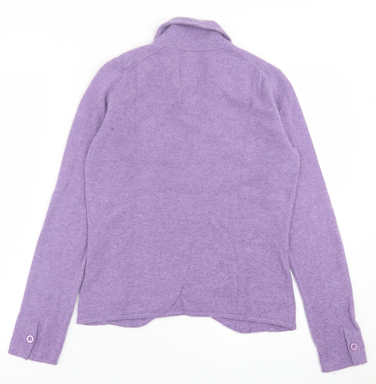 The Royal Collection Womens Purple V-Neck  Cashmere Cardigan Jumper Size M