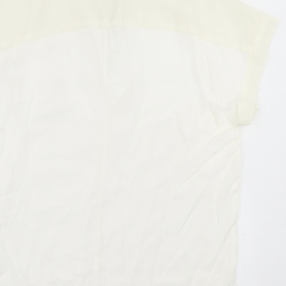 Soaked in Luxury Womens White  Polyester Basic T-Shirt Size M V-Neck