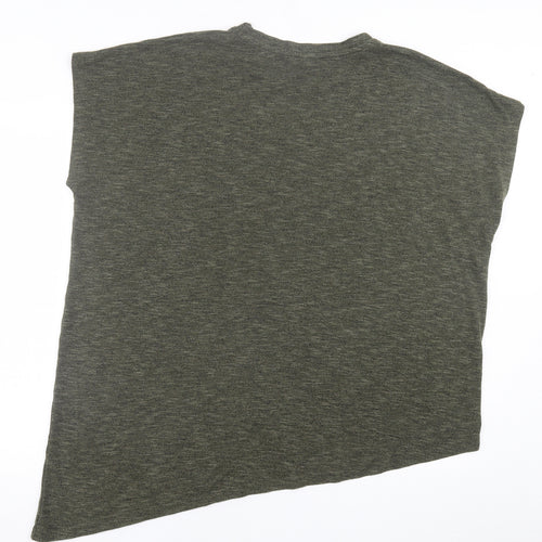 New Look Womens Green  Polyester Basic T-Shirt Size L Crew Neck