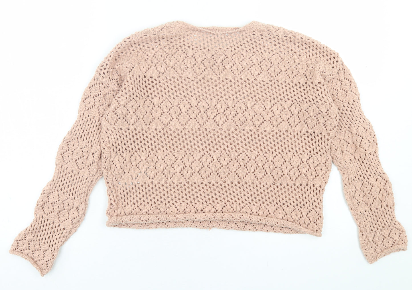 Primark Womens Pink Crew Neck  Acrylic Pullover Jumper Size 10