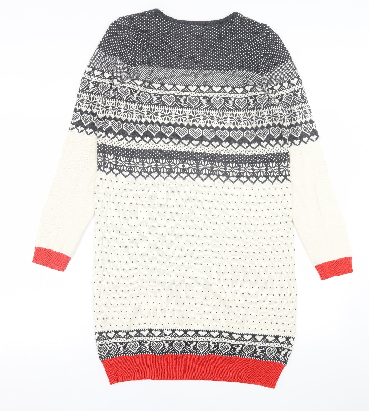 TU Womens Multicoloured Geometric Cotton Jumper Dress  Size 14  Crew Neck Pullover
