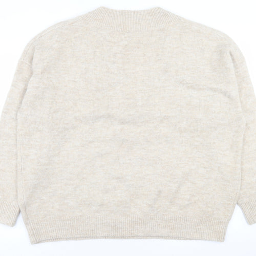 Urban bliss Womens Beige V-Neck  Polyester Pullover Jumper Size L