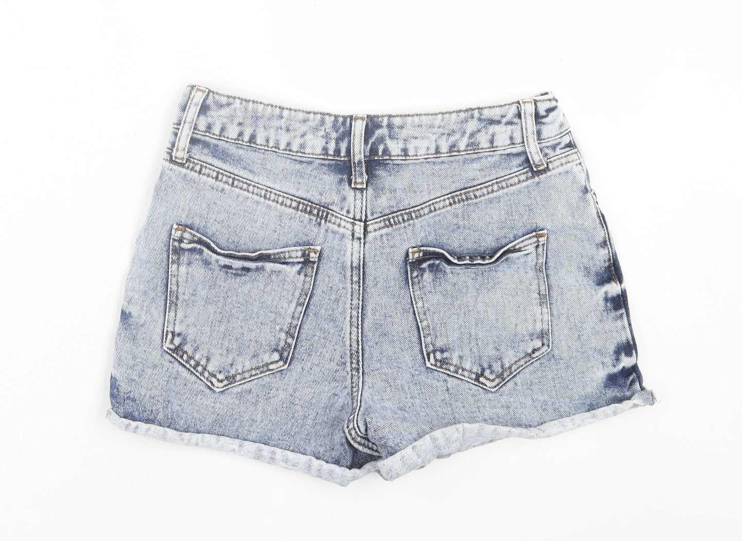 River Island Womens Black  Cotton Boyfriend Shorts Size 10  Regular Button