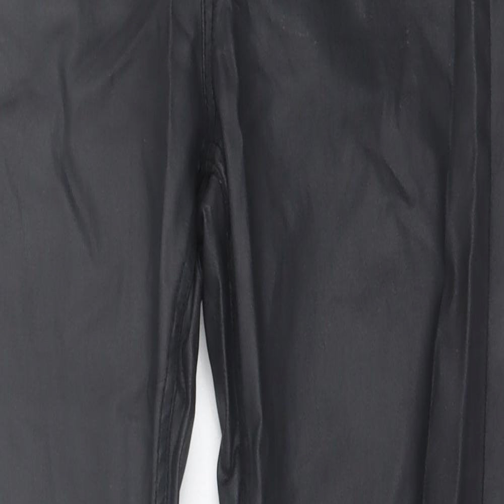 New Look Womens Black  Viscose Capri Jeans Size 12 L28 in Regular Button - Leather Look