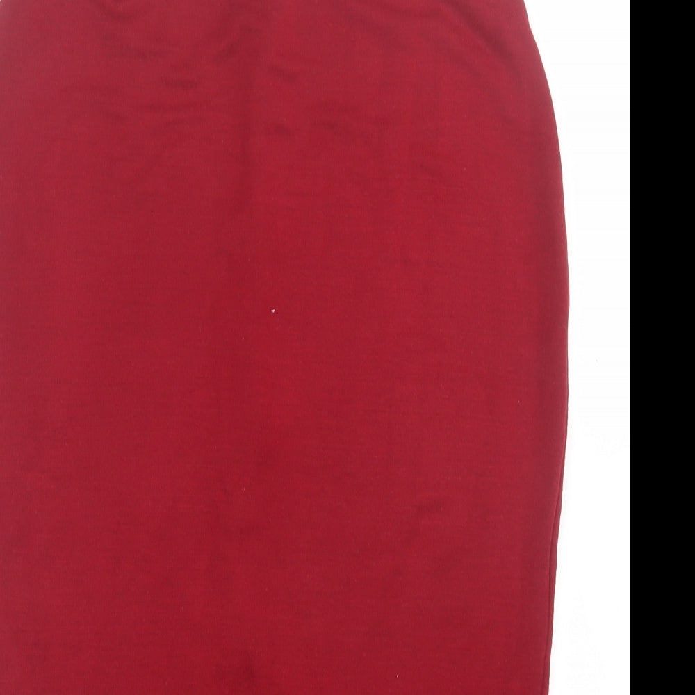 Roman Womens Red  Polyester A-Line Skirt Size 10