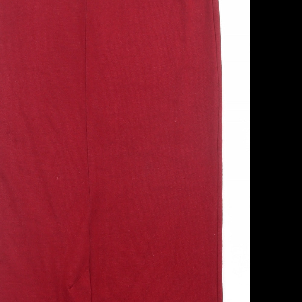 Roman Womens Red  Polyester A-Line Skirt Size 10
