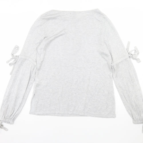 River Island Womens Grey Crew Neck  Viscose Pullover Jumper Size 8