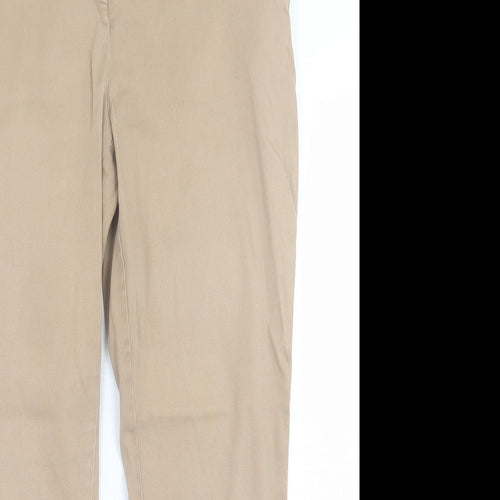 Atmosphere Womens Beige  Cotton Trousers  Size 12 L26 in Regular Hook & Eye