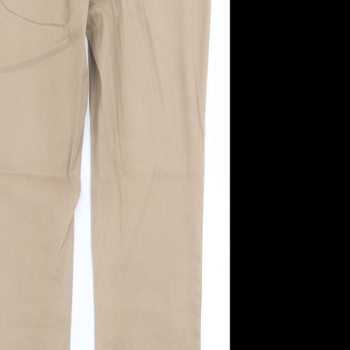 Atmosphere Womens Beige  Cotton Trousers  Size 12 L26 in Regular Hook & Eye