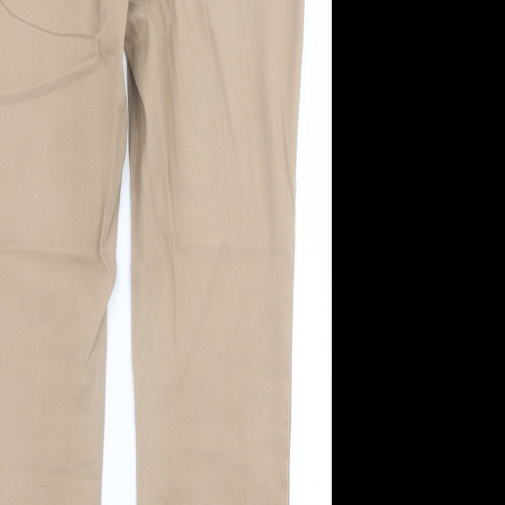 Atmosphere Womens Beige  Cotton Trousers  Size 12 L26 in Regular Hook & Eye