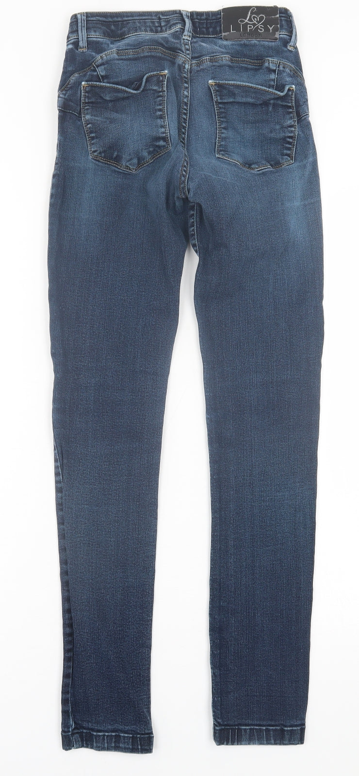 Lipsy Womens Blue  Cotton Skinny Jeans Size 8 L28 in Regular Button