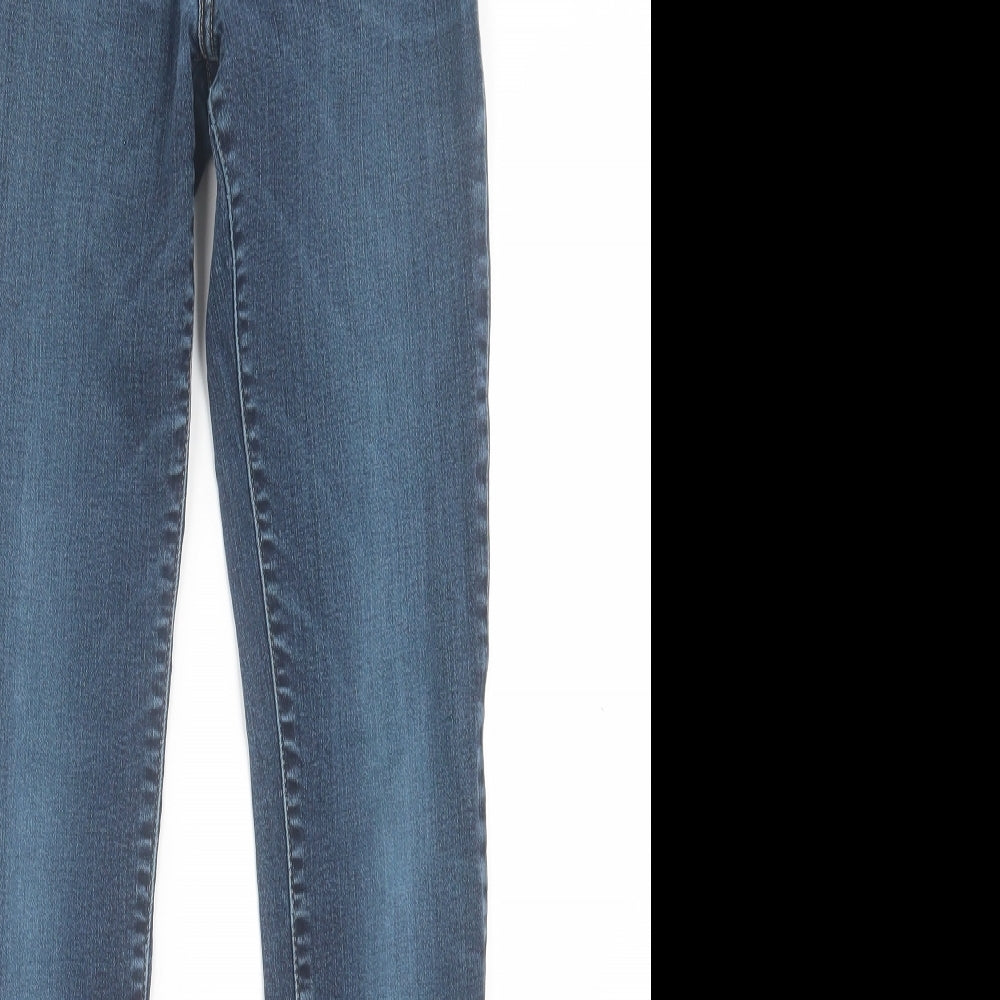 Lipsy Womens Blue  Cotton Skinny Jeans Size 8 L28 in Regular Button