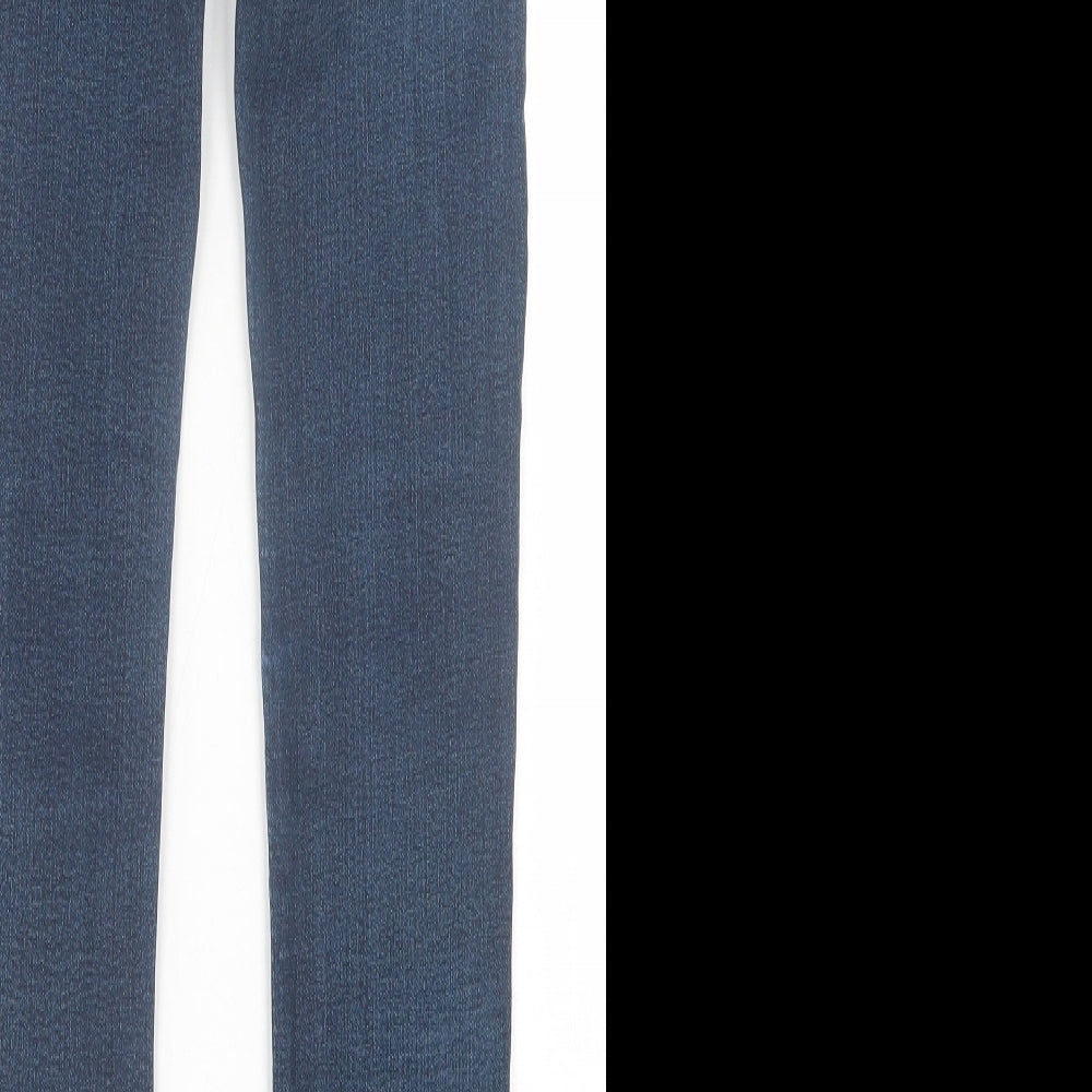 Lipsy Womens Blue  Cotton Skinny Jeans Size 8 L28 in Regular Button