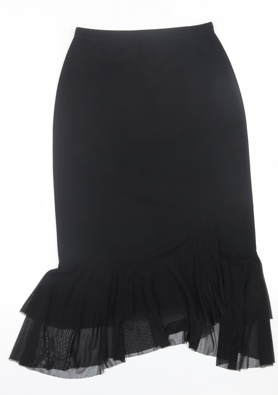 FG4 London Womens Black  Polyester A-Line Skirt Size 12