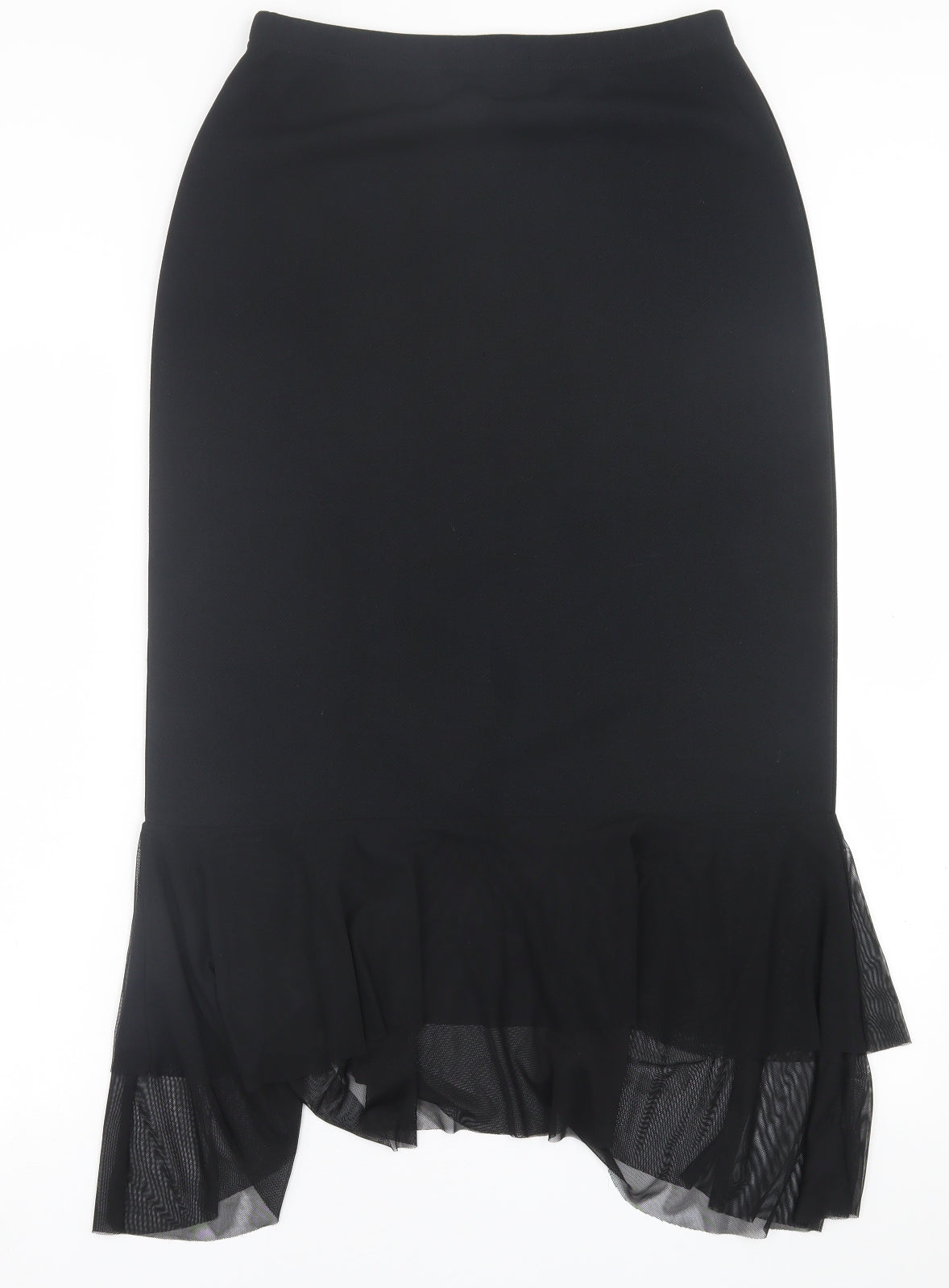 FG4 London Womens Black  Polyester A-Line Skirt Size 12