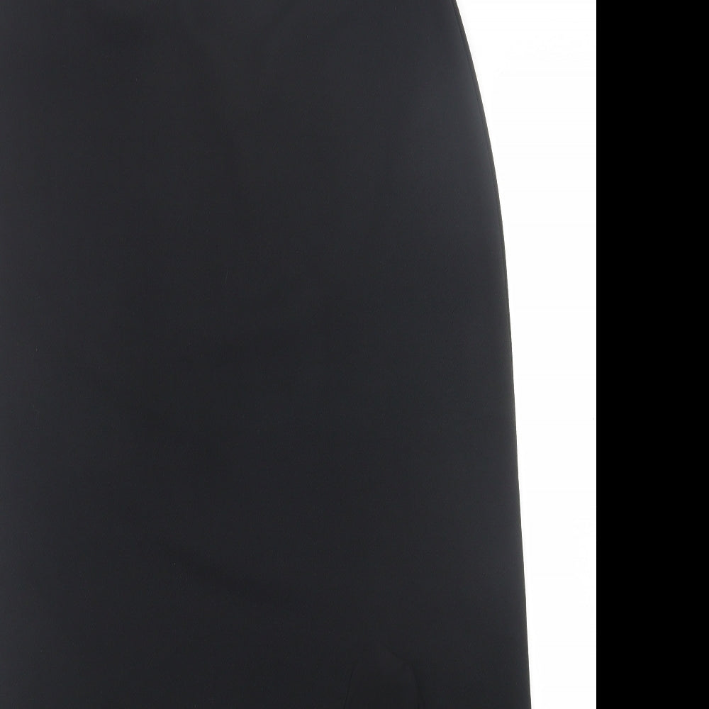 FG4 London Womens Black  Polyester A-Line Skirt Size 12