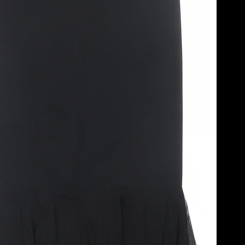 FG4 London Womens Black  Polyester A-Line Skirt Size 12