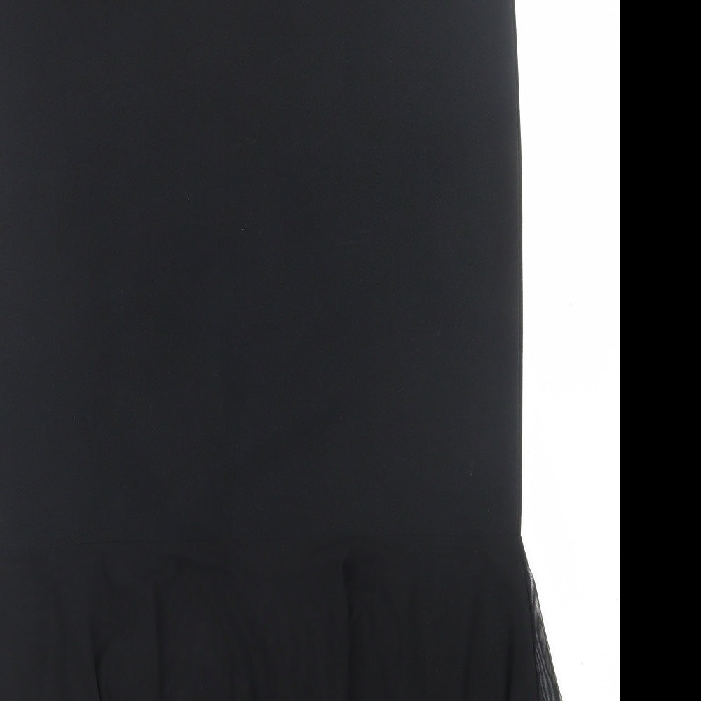 FG4 London Womens Black  Polyester A-Line Skirt Size 12