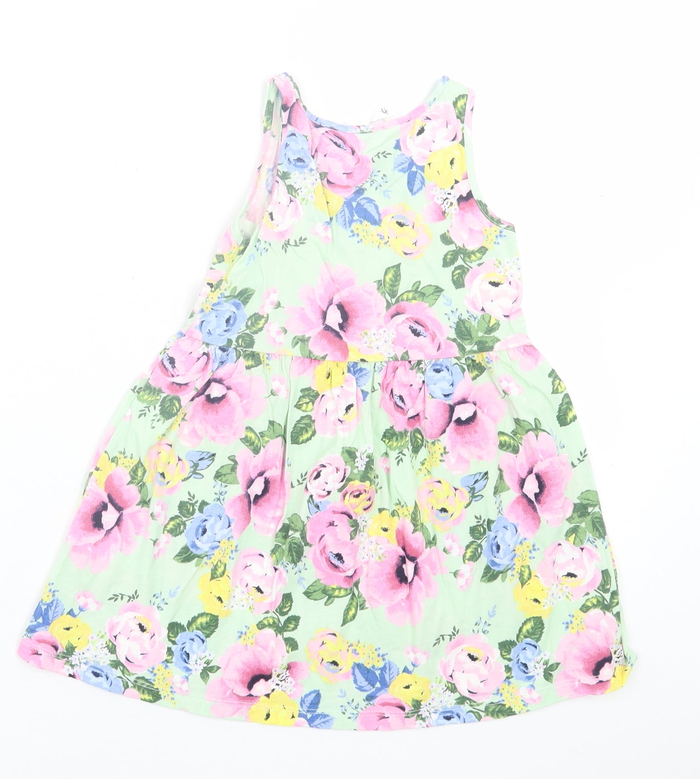 H&M Girls Multicoloured Floral Cotton A-Line  Size 3-4 Years  Crew Neck Pullover