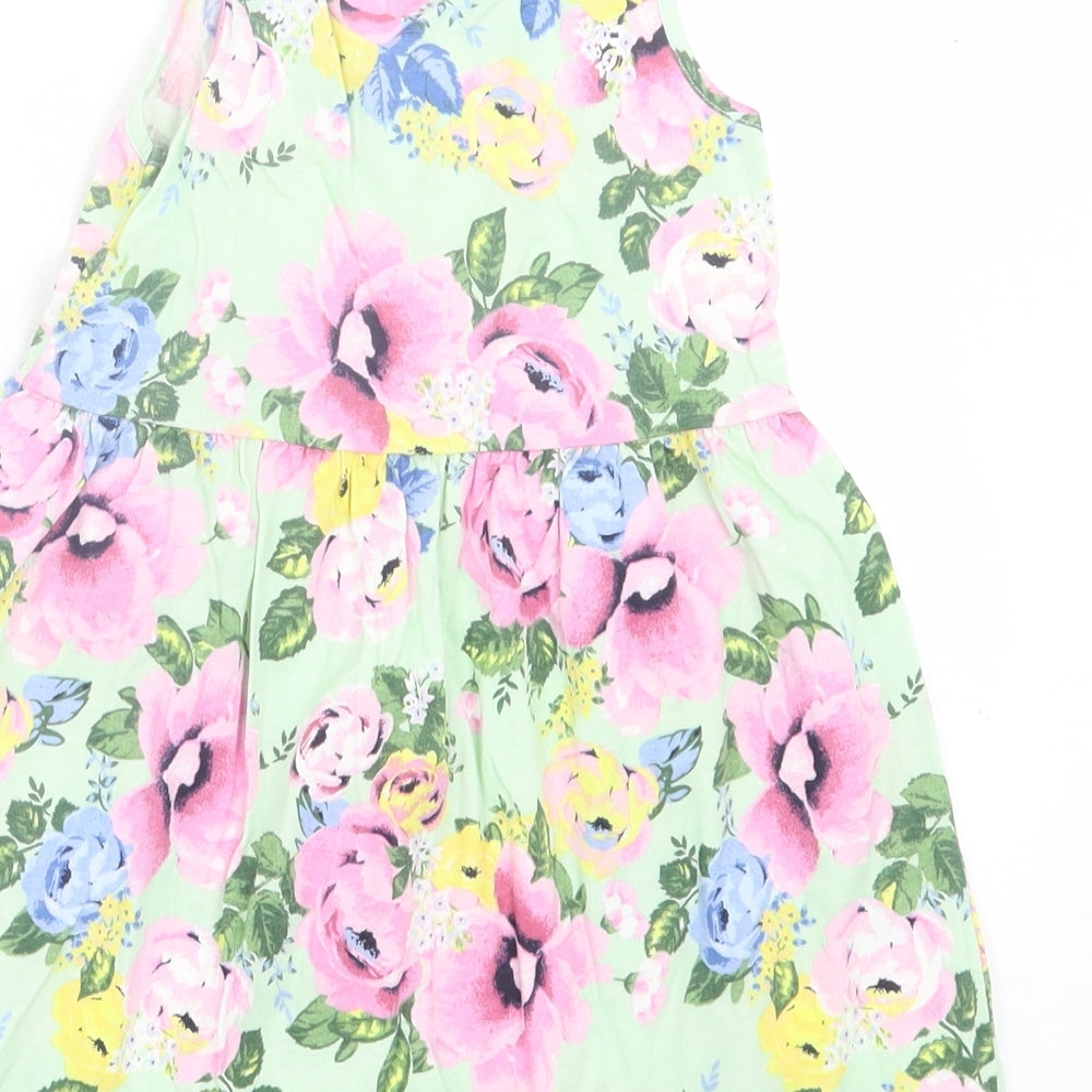 H&M Girls Multicoloured Floral Cotton A-Line  Size 3-4 Years  Crew Neck Pullover