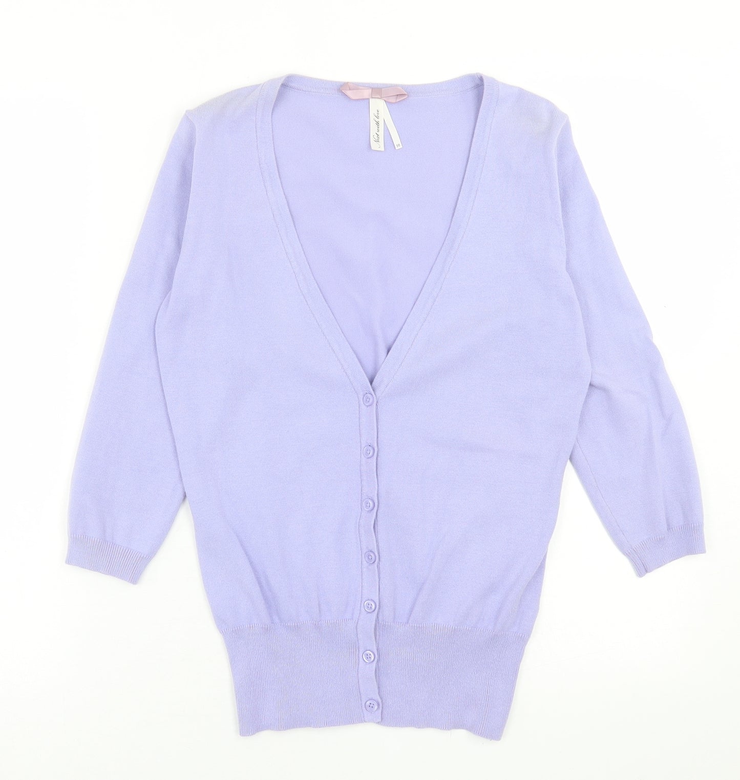 NEXT Womens Purple V-Neck  Cotton Cardigan Jumper Size 10