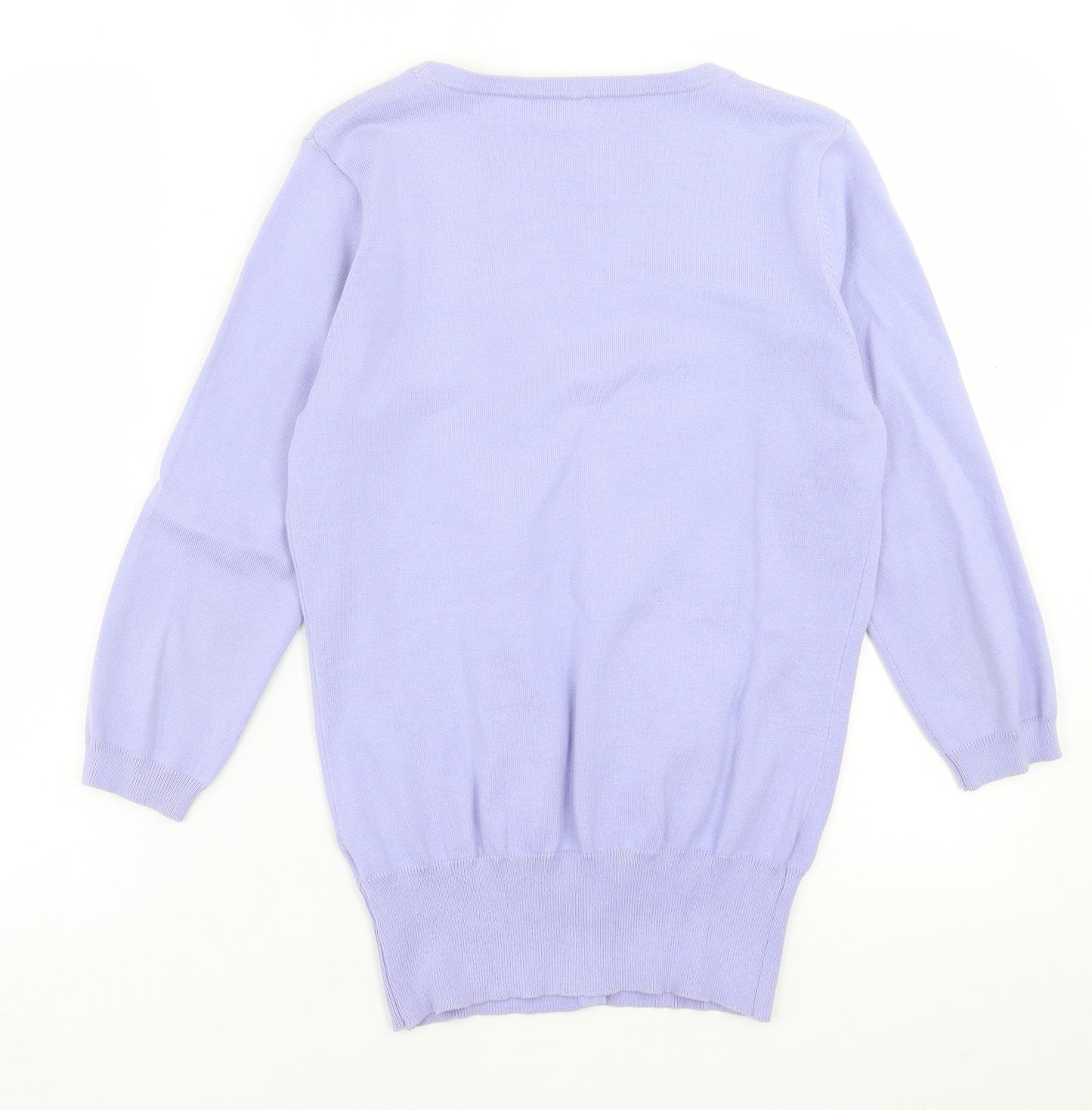 NEXT Womens Purple V-Neck  Cotton Cardigan Jumper Size 10