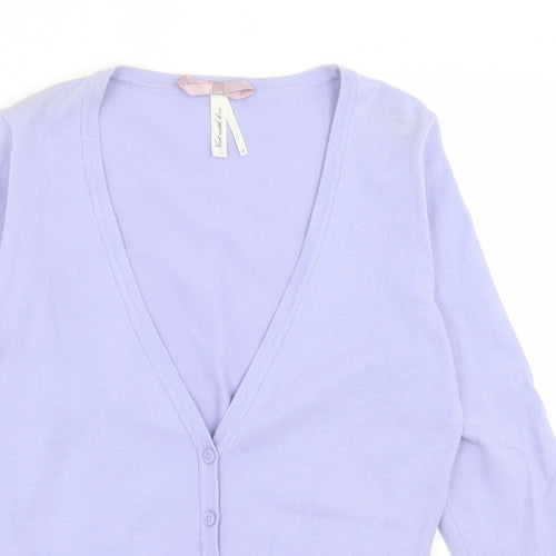 NEXT Womens Purple V-Neck  Cotton Cardigan Jumper Size 10