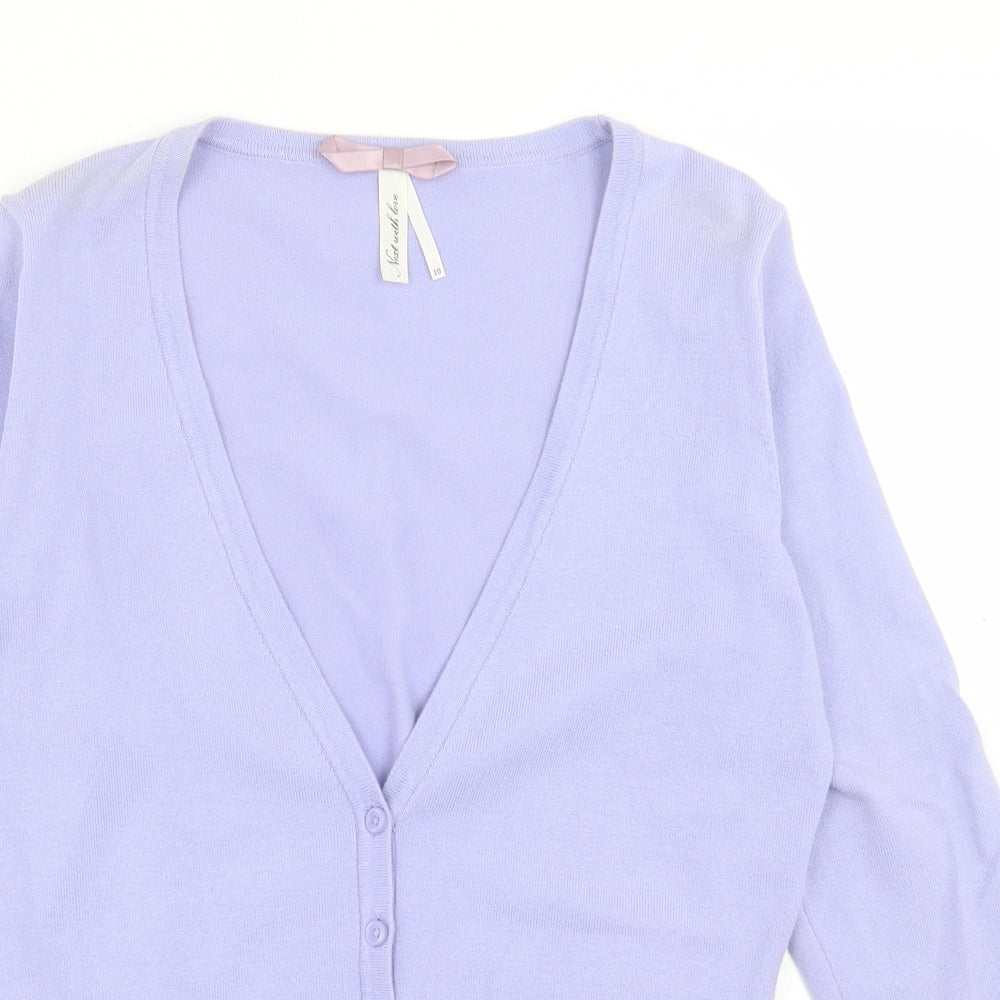NEXT Womens Purple V-Neck  Cotton Cardigan Jumper Size 10