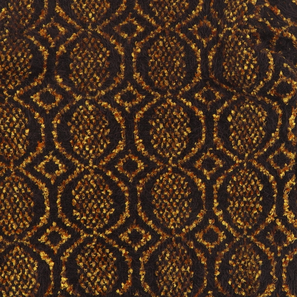 Annabelle Womens Brown Round Neck Geometric Acrylic Pullover Jumper Size L