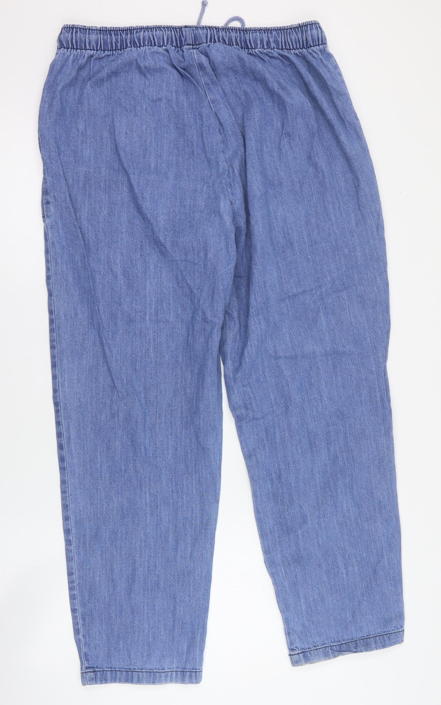 Julipa Womens Blue  Cotton Straight Jeans Size 16 L28 in Regular Drawstring