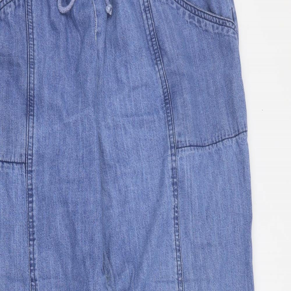 Julipa Womens Blue  Cotton Straight Jeans Size 16 L28 in Regular Drawstring