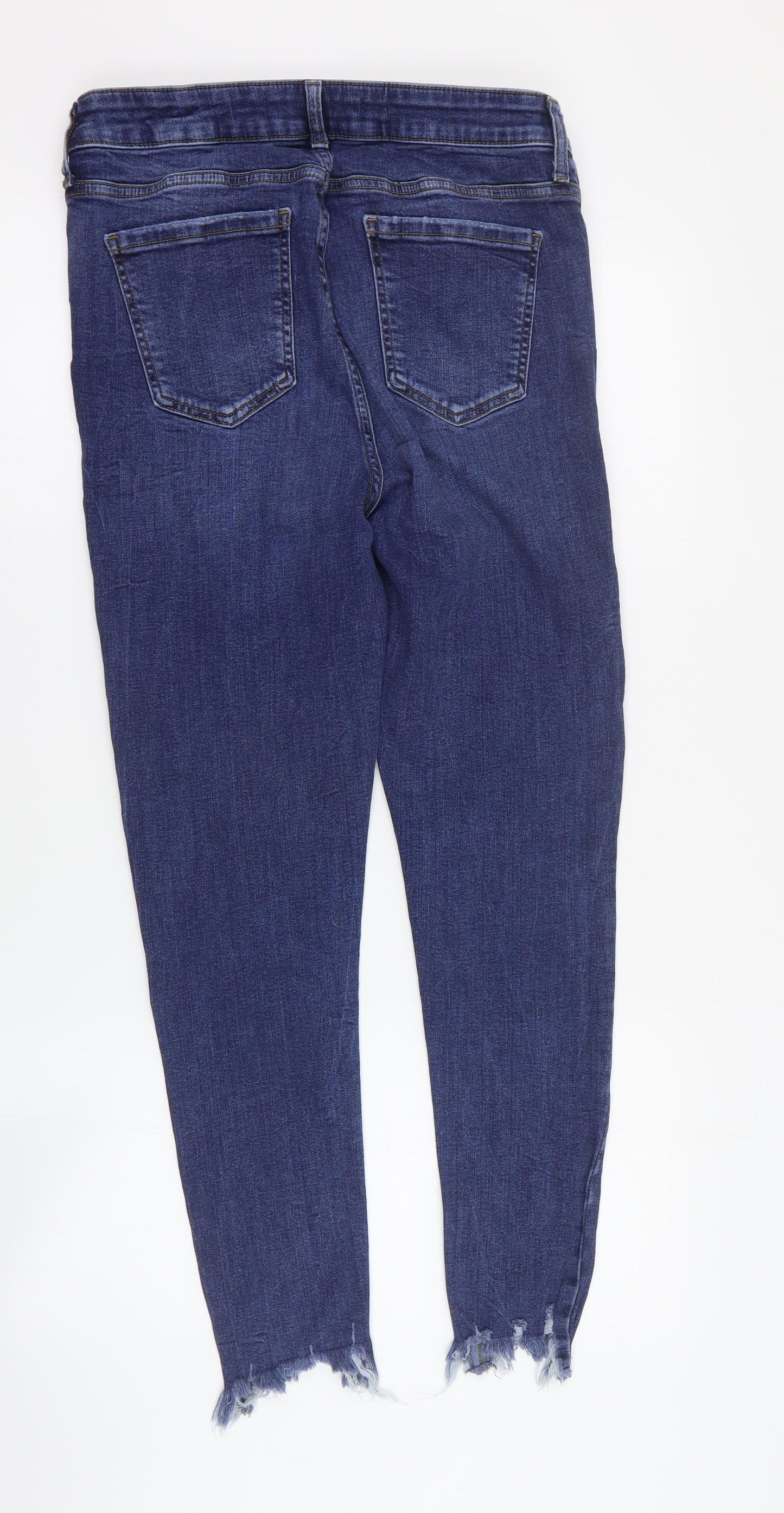 George Womens Blue  Cotton Skinny Jeans Size 14 L28 in Regular Zip
