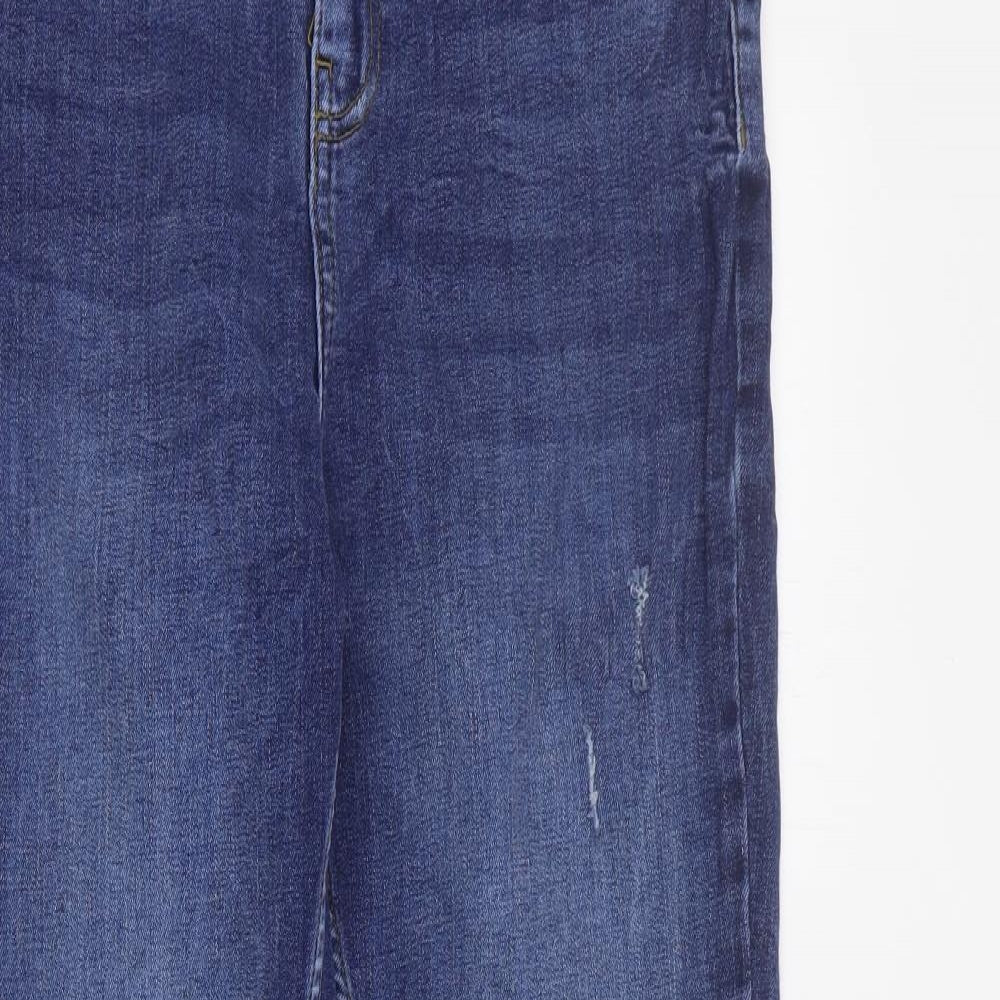 George Womens Blue  Cotton Skinny Jeans Size 14 L28 in Regular Zip