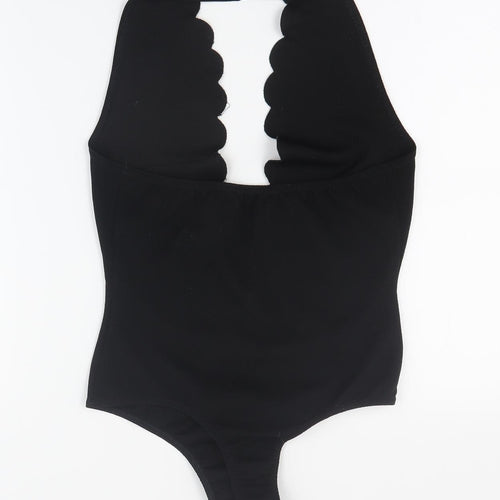 PRETTYLITTLETHING Womens Black  Polyester Bodysuit One-Piece Size 8 L10 in Snap