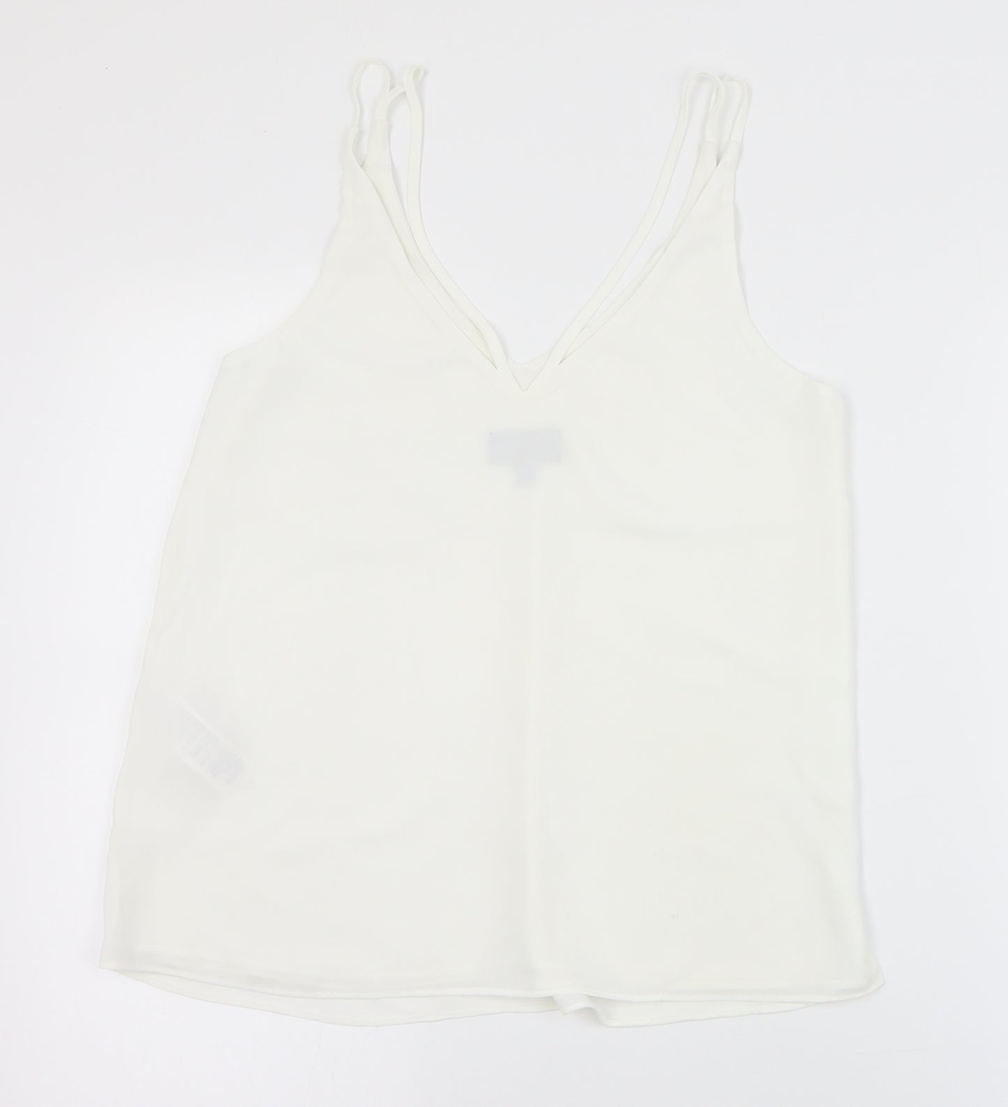 Topshop Womens White  Polyester Camisole Tank Size 8 V-Neck