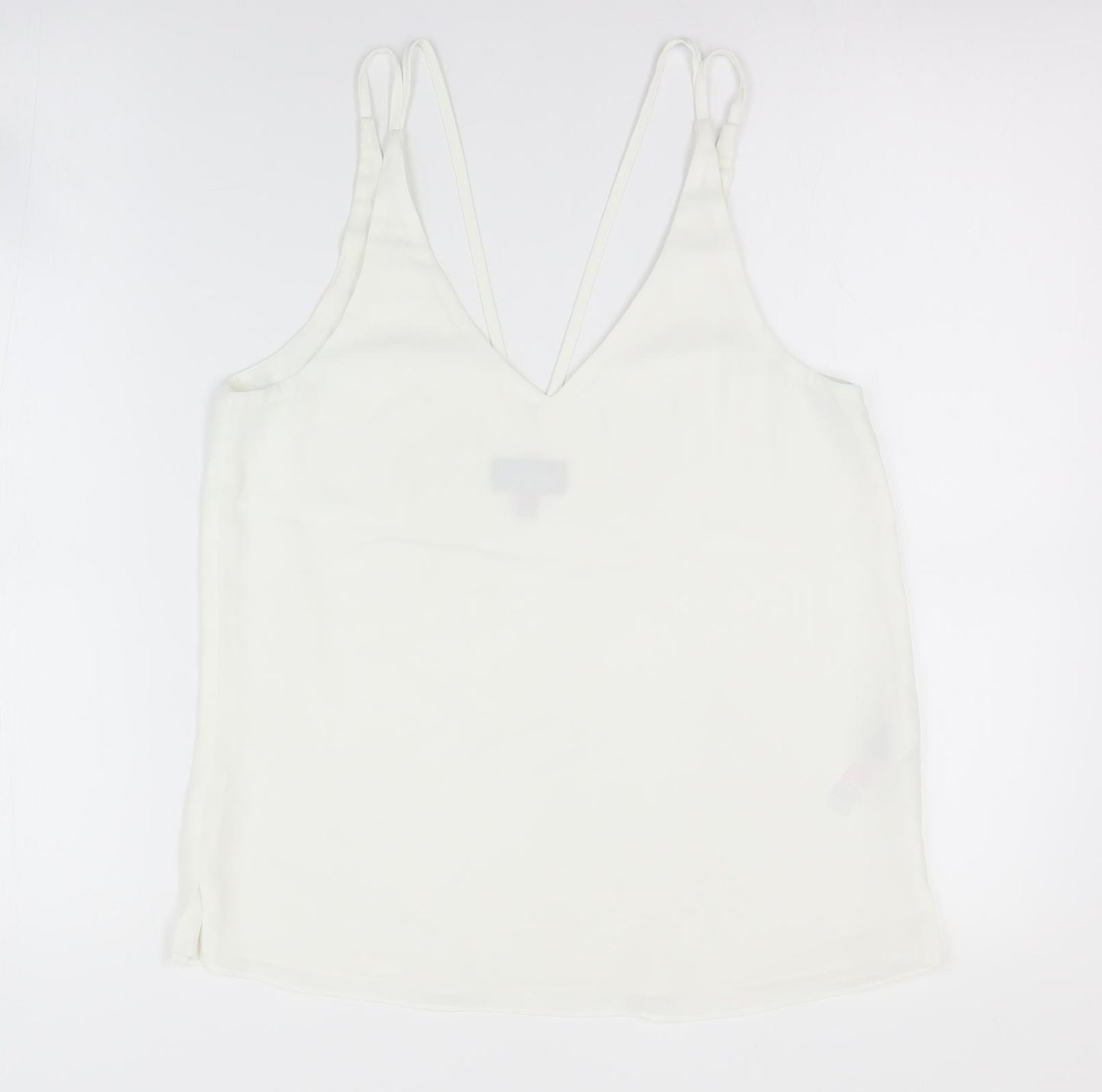 Topshop Womens White  Polyester Camisole Tank Size 8 V-Neck