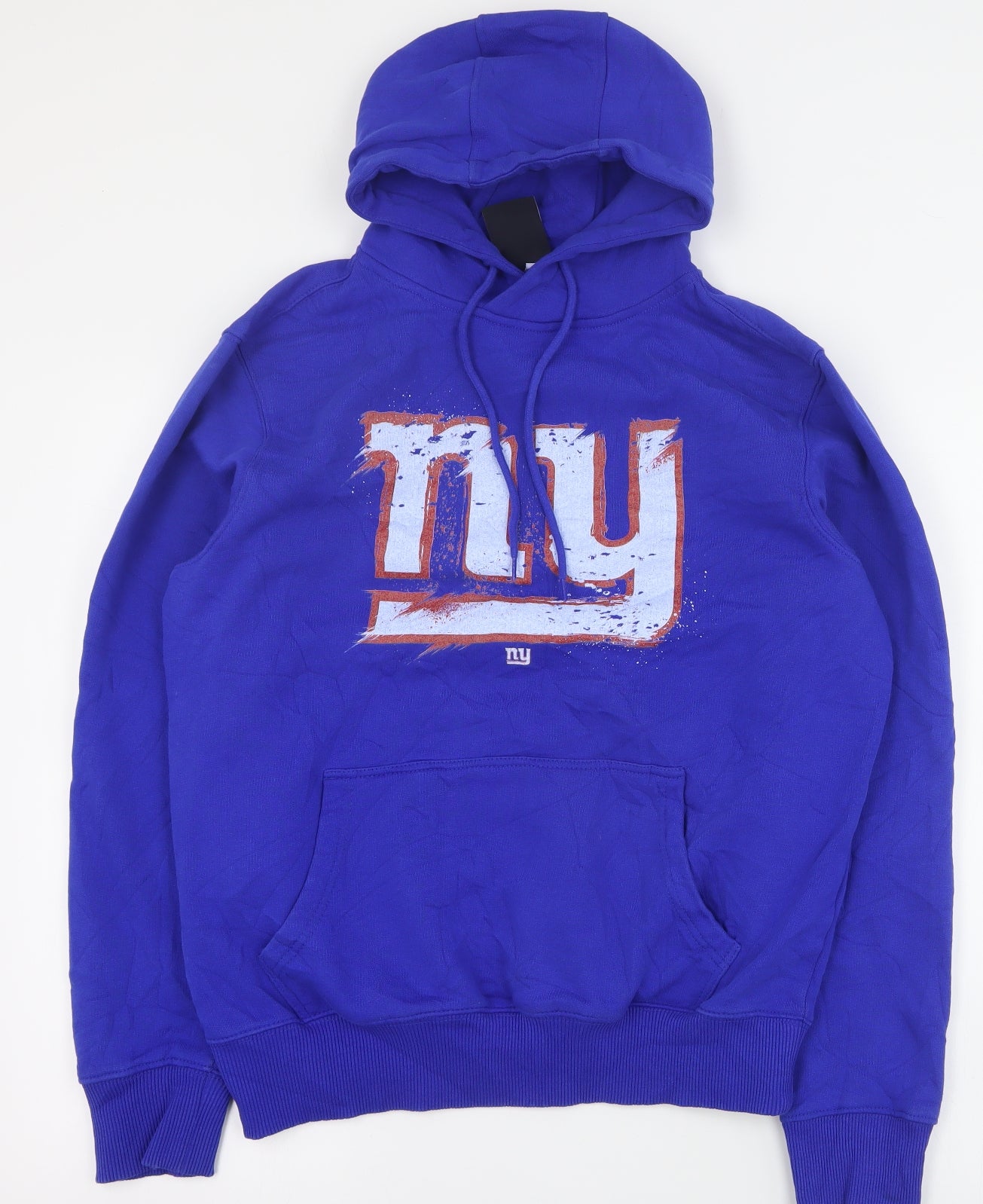 Team Apparel Mens Blue  Cotton Pullover Hoodie Size L