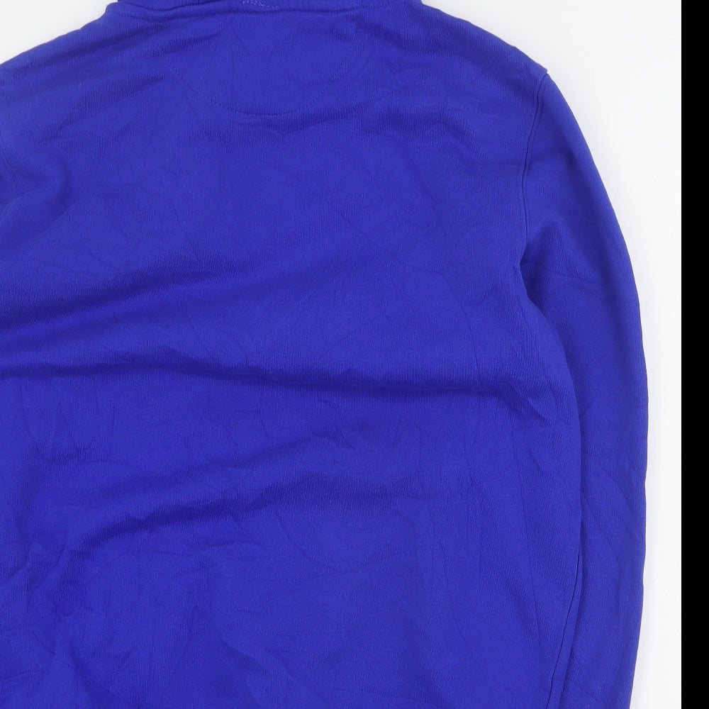 Team Apparel Mens Blue  Cotton Pullover Hoodie Size L