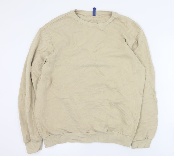 H&M Womens Beige Cotton Pullover Sweatshirt Size S Pullover