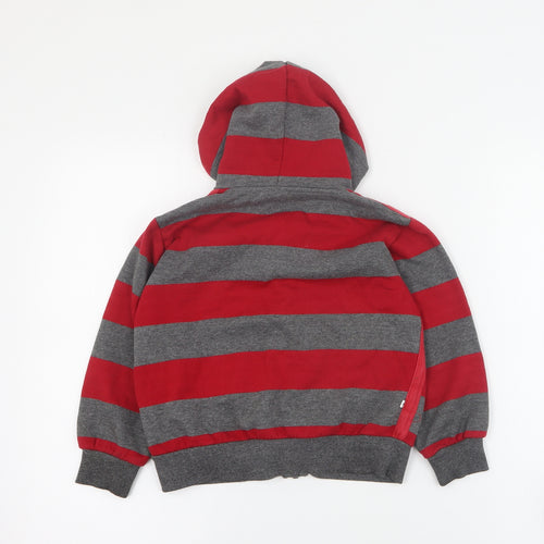 Dunlop Boys Red Striped Cotton Full Zip Hoodie Size 5-6 Years  Zip