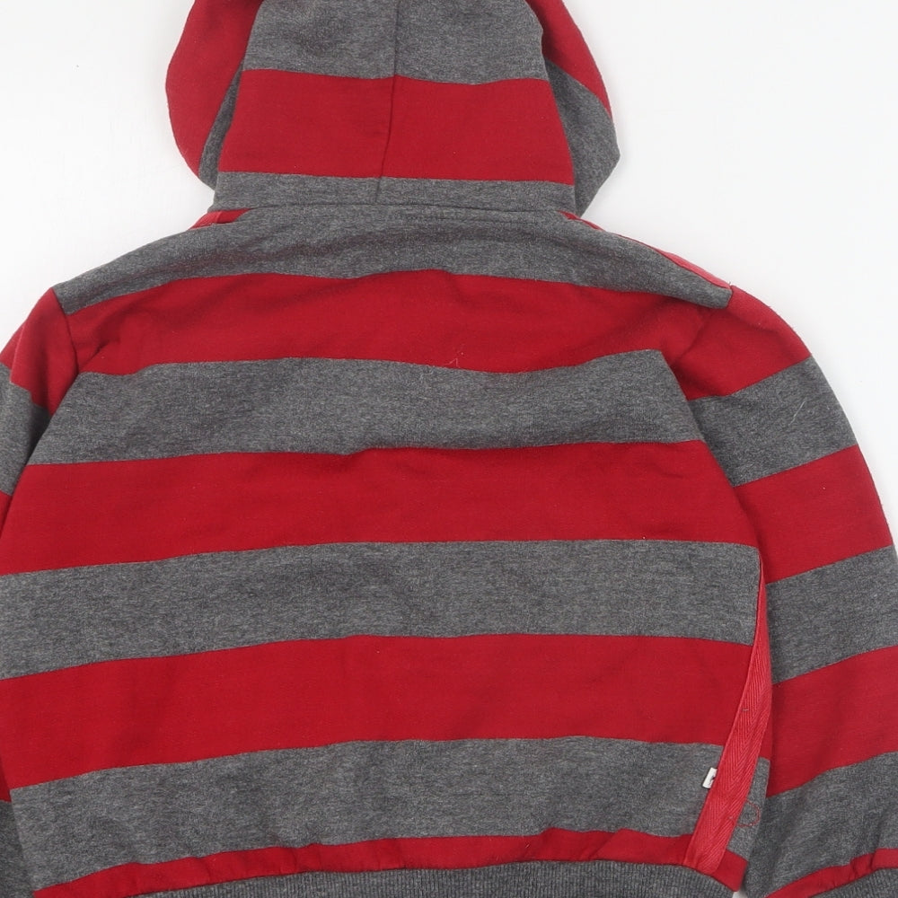 Dunlop Boys Red Striped Cotton Full Zip Hoodie Size 5-6 Years  Zip