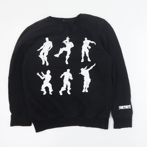 Primark Boys Black  Polyester Pullover Sweatshirt Size L  Pullover - Fortnite