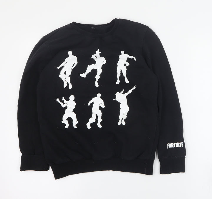 Primark Boys Black  Polyester Pullover Sweatshirt Size L  Pullover - Fortnite